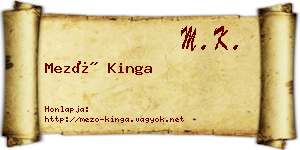 Mező Kinga névjegykártya